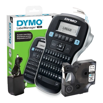 Drukarka etykiet DYMO LabelManager 160 180 dpi / do 12 mm / z zasilaczem w zestawie