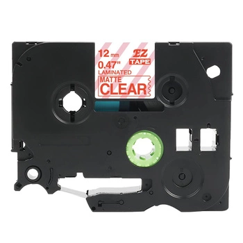 Taśma Specmark TZe-M32 12 mm x 8 m / przezroczysta matowa / czerwony nadruk / do drukarek Brother P-touch