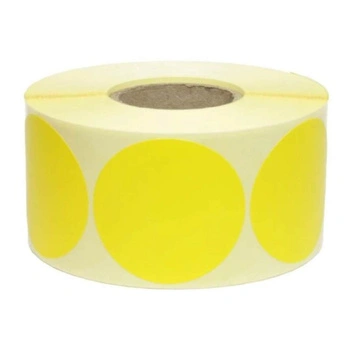 Etykiety termiczne Specmark fi 30 mm 2000 szt. / papierowe / okrągłe / żółte / gilza fi40
