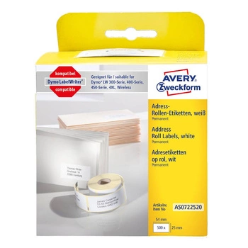 Etykiety Avery Zweckform 25 x 54 mm AS0722520