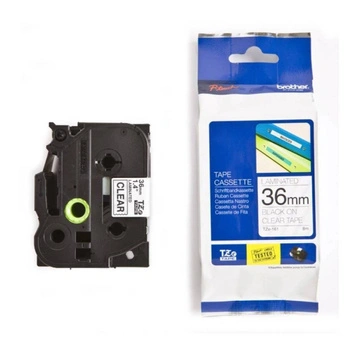Taśma Brother TZe-161 36 mm x 8 m / przezroczysta / czarny nadruk / do drukarek Brother P-touch