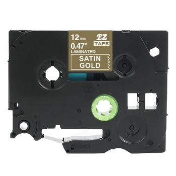 Taśma Specmark TZe-MQ835 12 mm x 5 m / satynowe złoto / biały nadruk / do drukarek Brother P-touch