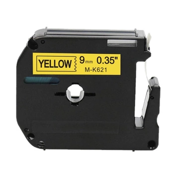 Taśma Specmark M-K621 9 mm x 8 m / żółta / nielaminowana / M-tape do drukarek Brother