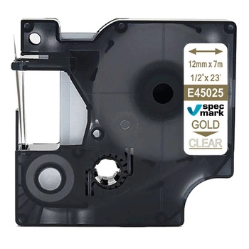 Taśma Specmark D1-45025 12 mm x 7 m / przezroczysta / złoty nadruk / do drukarek DYMO D1