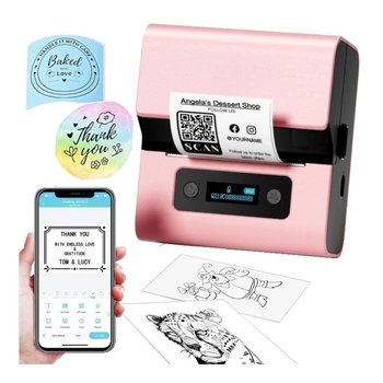 Drukarka etykiet Phomemo M221 różowa 203 dpi / do 80 mm / PC / Mac / Smartfon / BT / USB