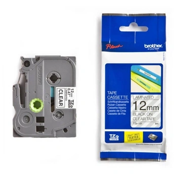 Taśma Brother TZe-131 12 mm x 8 m / przezroczysta / czarny nadruk / do drukarek Brother P-touch