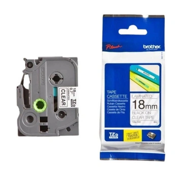Taśma Brother TZe-141 18 mm x 8 m / przezroczysta / czarny nadruk / do drukarek Brother P-touch