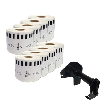 Taśma Specmark DK-22223 50 mm x 30,48 m / bez uchwytu / do drukarek Brother QL / zestaw 8 szt.