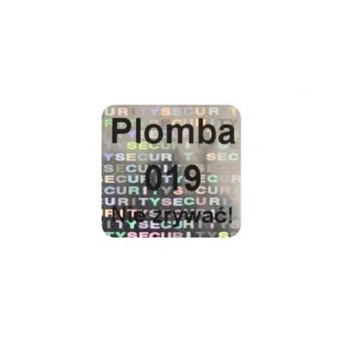 Etykieta plomba hologram Specmark 10 x 10 mm 250 szt. / security void / mocny klej / wielokolorowa / czarny nadruk / gilza fi40