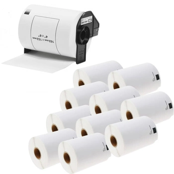 Etykiety termiczne Specmark DK-11241 102 x 152 mm 200 szt. / papierowe / kurierskie / z uchwytem / do drukarek Brother QL / zestaw 11 szt.