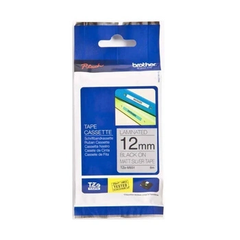 Taśma Brother TZe-M931 12 mm x 8 m / srebrna / czarny nadruk / do drukarek Brother P-touch