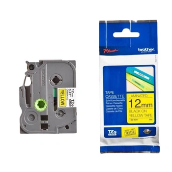 Taśma Brother TZe-631 12 mm x 8 m / żółta / czarny nadruk / do drukarek Brother P-touch