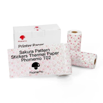 Taśma Phomemo Q12-RMSPS 50mm x 3,5m / folia / wzór w kwiaty / 3 rolki do drukarki etykiet T02
