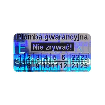 Etykieta plomba hologram original genuine z mocnym klejem wielokolorowa 20 x 10mm 250szt średnica gilzy fi40