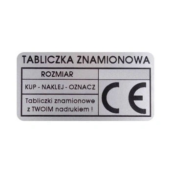 Tabliczka znamionowa srebrna poliestrowa 50 x 30 mm 250 szt.