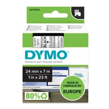 Taśma DYMO D1-53710 24 mm x 7 m / przezroczysta / czarny nadruk / do drukarek DYMO D1