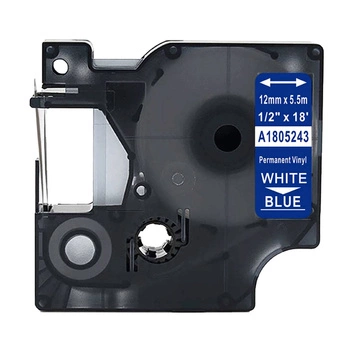 Taśma winylowa Specmark Rhino 1805243 12mm x 5,5m / niebieska / biały nadruk