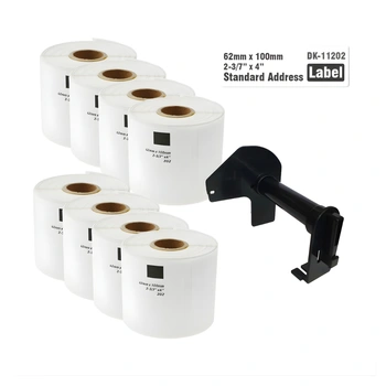 Etykiety Specmark DK-11202 62 x 100 mm 300 szt. / papierowe / bez uchwytu / do drukarek Brother QL / zestaw 8 szt.