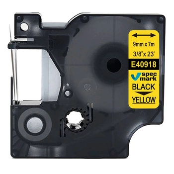 Taśma Specmark D1-40918 9 mm x 7 m / żółta / czarny nadruk / do drukarek DYMO D1