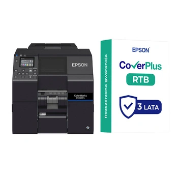 Drukarka etykiet Epson ColorWorks D6000Pe (bk) 1200 dpi / do 112 mm / USB / Ethernet / odklejak / z pakietem serwisowym CoverPlus w zestawie