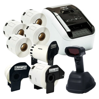 Drukarka etykiet Brother QL-800 300 dpi / do 62 mm / PC / Mac / USB / z czytnikiem kodów i etykietami DK w zestawie