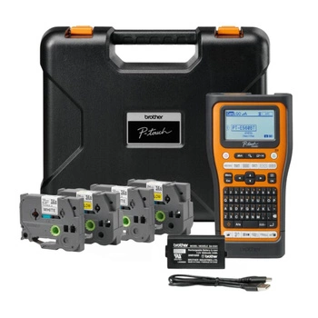 Drukarka etykiet Brother P-touch E560BTSP 180 dpi / do 24 mm / PC / Mac / Smartfon / USB / BT / z 4 szt. taśm TZe i walizką w zestawie