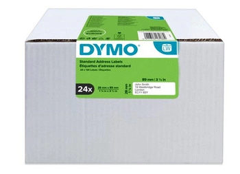 Oryginalne etykiety DYMO S0722360 28 x 89 mm białe/czarny nadruk opakowanie 24 szt.