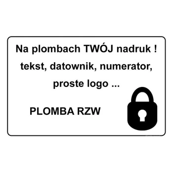 Etykieta plomba rozwarstwiająca RZW biała 33 x 17mm 250szt średnica gilzy fi40