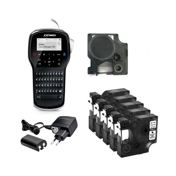 Drukarka etykiet DYMO LabelManager 280 180 dpi / do 12 mm / PC / Mac / USB / z 5 szt. taśm w zestawie