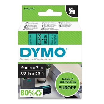 Taśma DYMO D1-40919 9 mm x 7 m / zielona / czarny nadruk / do drukarek DYMO D1