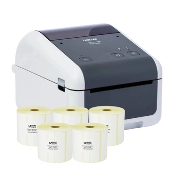 Drukarka etykiet Brother TD 4210D 203 dpi / do 118 mm / PC / USB / RS232 / z 5 szt. rolek etykiet kurierskich w zestawie