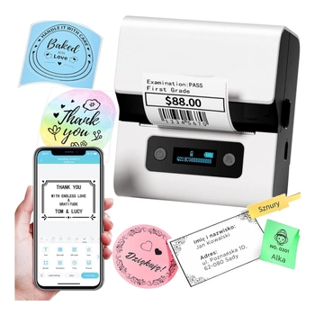 Drukarka etykiet Phomemo M221 biała 203 dpi / do 80 mm / PC / Mac / Smartfon / BT / USB