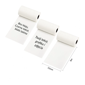 Taśma Phomemo Q22-RM10 53 mm x 6,5 m / bez kleju / 3 szt. do drukarek serii M0