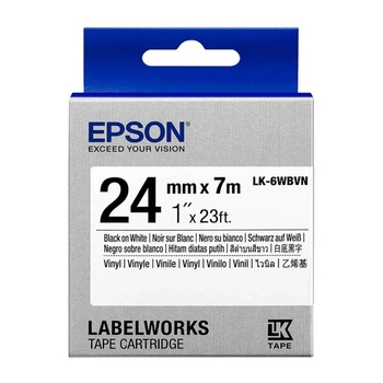 Taśma Epson LK-6WBVN 24 mm x 7 m / winylowa / do drukarek Epson LabelWorks