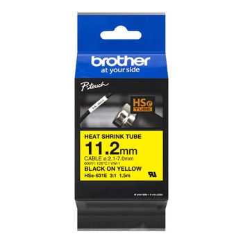 Rurka termokurczliwa Brother Hse-631E 1,5m 2,1mm - 7,0mm / żółta / czarny nadruk / do drukarki etykiet Brother P-touch