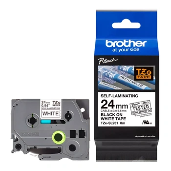 Taśma Brother TZE-SL251 24 mm x 8 m / samolaminująca / do drukarek Brother P-touch