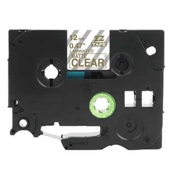 Taśma Specmark TZe-M34 12 mm x 8 m / przezroczysta matowa / złoty nadruk / do drukarek Brother P-touch