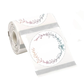 Etykiety Phomemo WY3030-200HA fi 30 mm 200 szt. / okrągłe / koronka A / czarny nadruk / do drukarek serii M