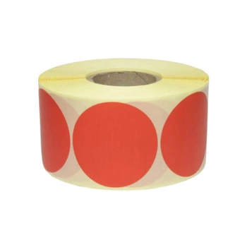 Etykiety termiczne Specmark fi 30 mm 2000 szt. / papierowe / okrągłe / czerwone / gilza fi40