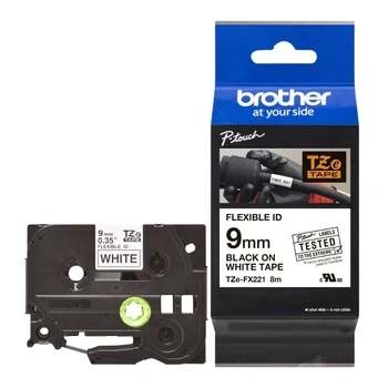 Taśma Brother TZe-FX221 9 mm x 8 m / flexi elastyczna / do drukarek Brother P-touch