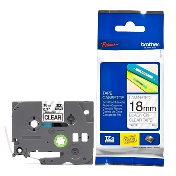 Taśma Brother TZe-141 18 mm x 8 m / przezroczysta / czarny nadruk / do drukarek Brother P-touch