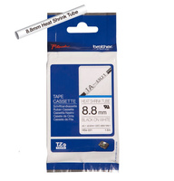 Oryginalna rurka termokurczliwa Brother Hse-221E 9mm x 1.5m ?2.6mm-5.1mm biała/czarny nadruk