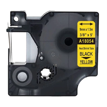 Rurka termokurczliwa Specmark Rhino 18054 9 mm x 1,5 m ø1,7 - 3,7 mm / żółta / czarny nadruk / do drukarek DYMO D1