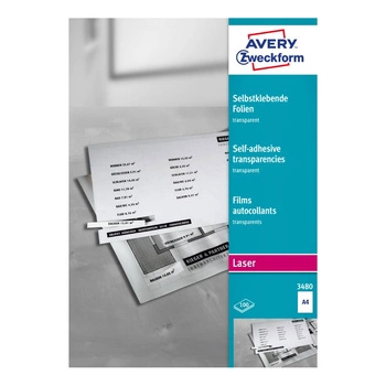 Przezroczyste folie samoprzylepne A4 100 szt./op. powlekane grubość 014 mm Avery Zweckform