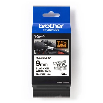 Taśma Brother TZe-FX221 9mm x 8m / flexi elastyczna / do drukarki etykiet Brother P-touch