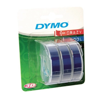 Oryginalna taśma DYMO 3D S0847740 blister 3 rolki 9mm x 3m niebieska/białe wytłaczanie