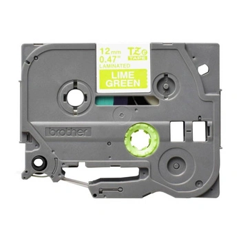 Taśma Brother TZe-MQG35 12 mm x 5 m / zielona / biały nadruk / do drukarek Brother P-touch