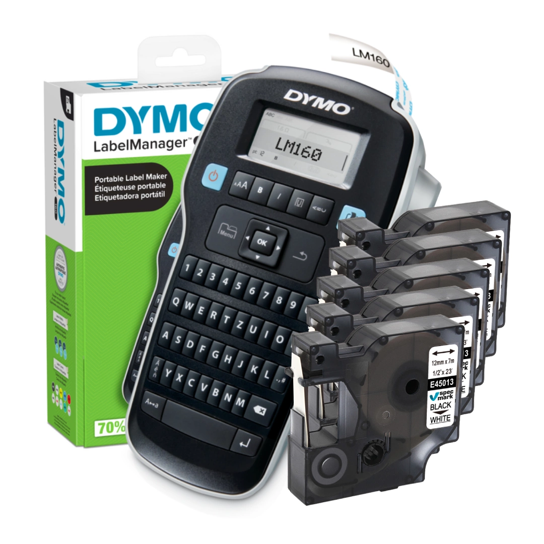 M⭐︎ Taśma DYMO D1 45013 12mm x 7m biała czarny nadruk