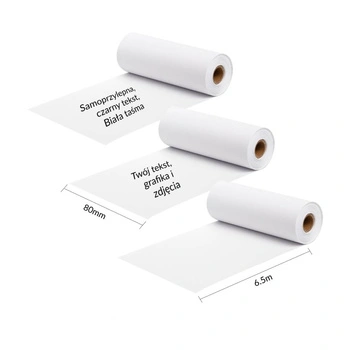 Taśma Phomemo Q22-RM10-80 80 mm x 6,5 m / bez kleju / 3 szt. do drukarek serii M03