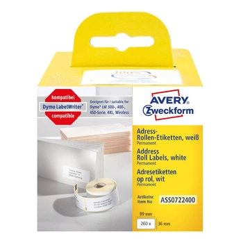 Etykiety Avery Zweckform 36 x 89 mm ASS0722400